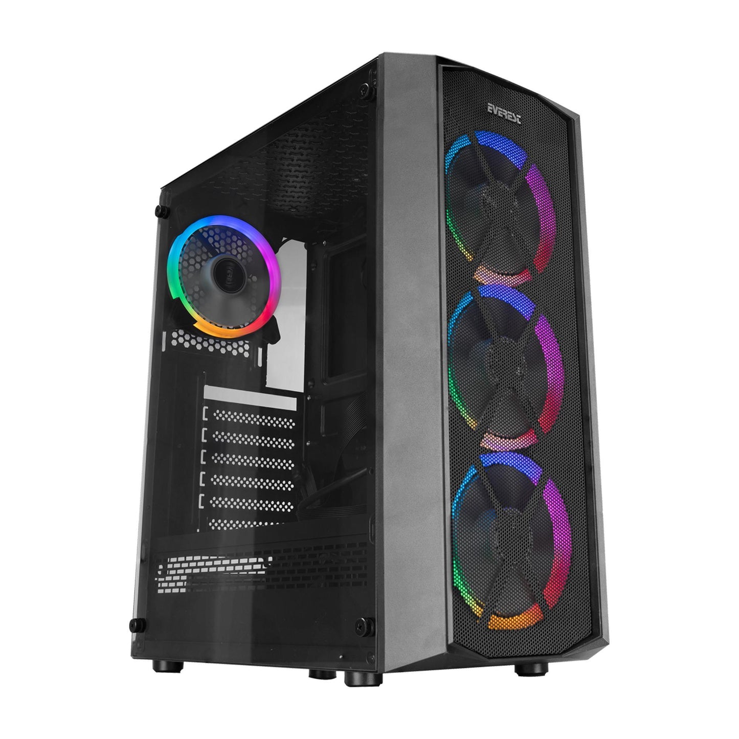 EVEREST FLAT MESH Powersız Siyah Temper Camlı Mid Tower ATX Kasa