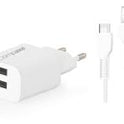 COMPAXE CTA-521 IU 10W 5V 2.1A ÇİFT USB ADAPTÖR Beyaz KABLOLU SET