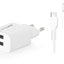 COMPAXE CTA-521DUMB24 10W 5V 2.1A ÇİFT USB ADAPTÖR Beyaz KABLOLU SET