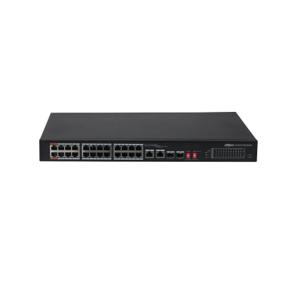 DAHUA PFS3226-24ET-240 24 Port 10/100 Yönetilemez 2xCombo + 2xSFP 24 Adet Poe 240W Metal Kasa