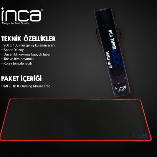 INCA IMP-018K GAMING XXL 900*400 Siyah Mouse Pad