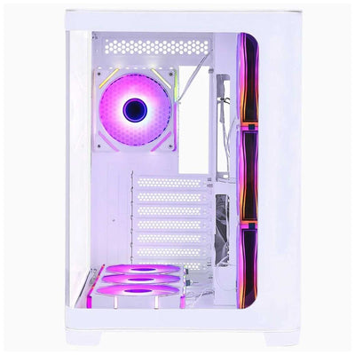 GameBooster GB-G2851BW Sea View USB 3.0, ATX 7 x ARGB Fanlı, Beyaz Kasa (PSU Yok)