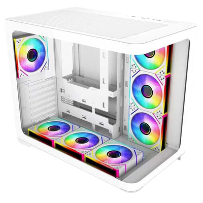 GameBooster GB-G2851BW Sea View USB 3.0, ATX 7 x ARGB Fanlı, Beyaz Kasa (PSU Yok)