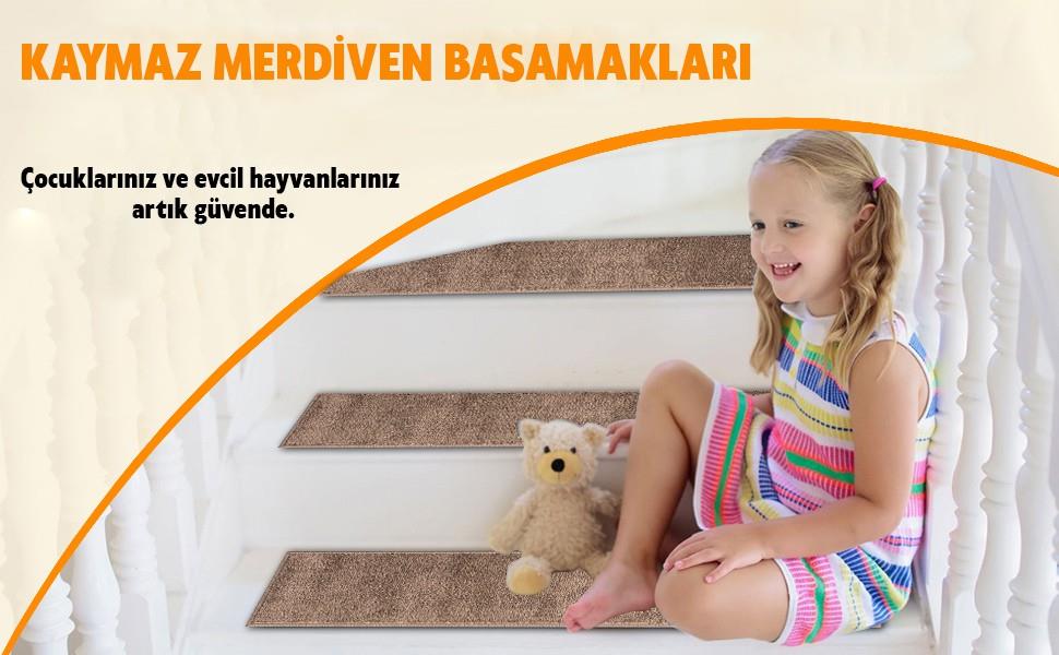 Glary Home GH39A Üçgen Desen Kaydırmaz Tabanlı Merdiven Halısı