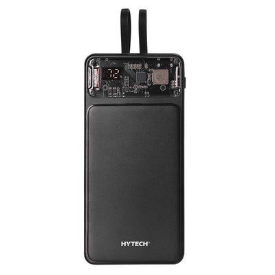 Hytech H120 10000mAh QC3.0 PD20W LCD Şeffaf 18W Siyah Taşınabilir Powerbank