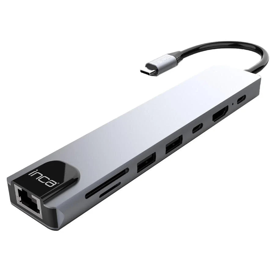 INCA ITPC-7T 8 Port Type-C Hub+Çevirici Aluminyum Çoklayıcı