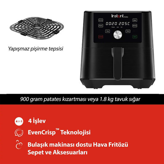 Instant Vortex 3.8 Litre 4'ü 1 Arada İşlevli Yapışmaz ve Yıkanabilir Sepetli Airfryer 140-3093-01-EU