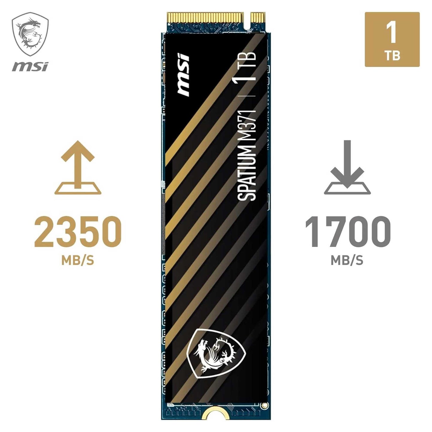 MSI Spatium M371 1TB 2350/1700MB/s Gen3x4 22x80 M.2 NVMe SSD