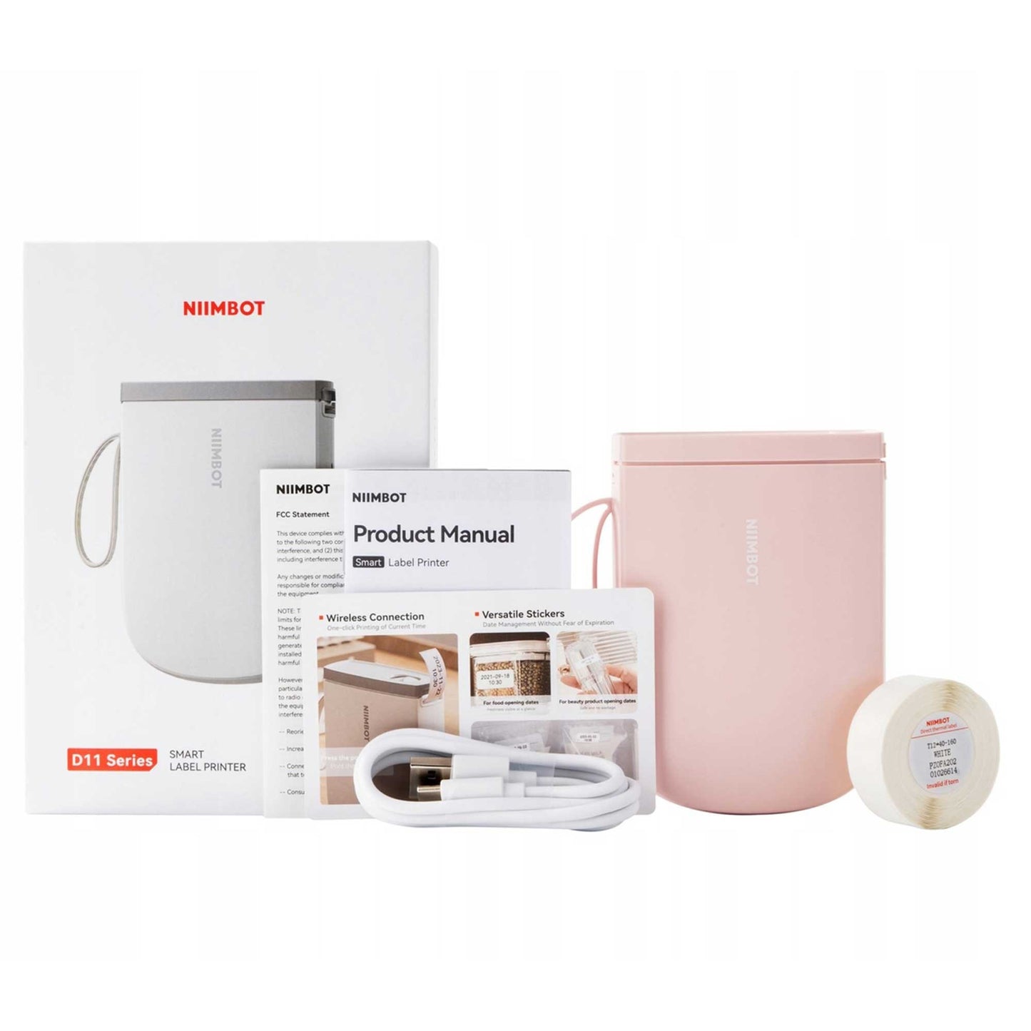 NIIMBOT D11_H Bluetooth Taşınabilir Pembe Termal Etiket Yazıcı