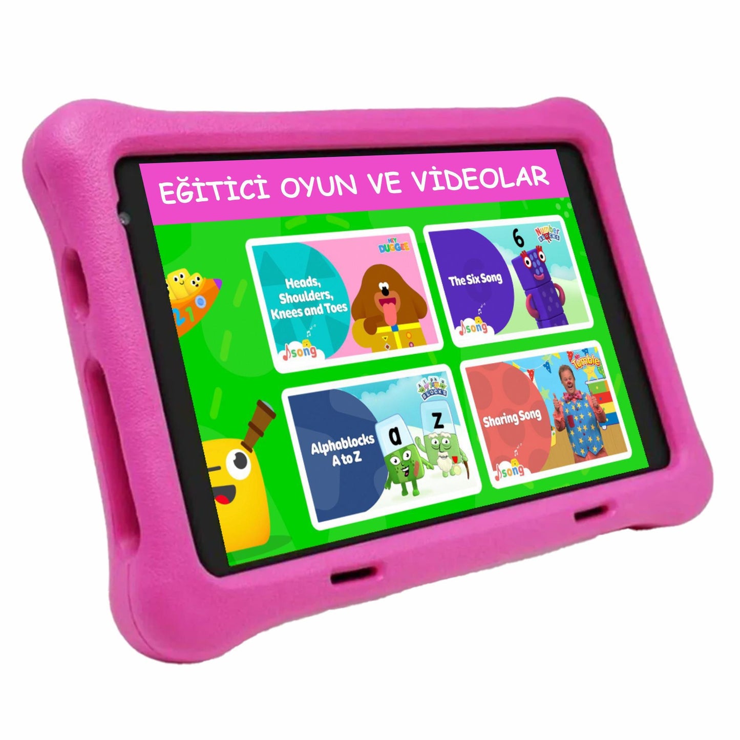 NPO 8" IPS Ekran 4GB 64GB Android 13.0 A133P 1.8GHz Antişok Çocuk Tableti, Kids Tablet Pembe RS407+