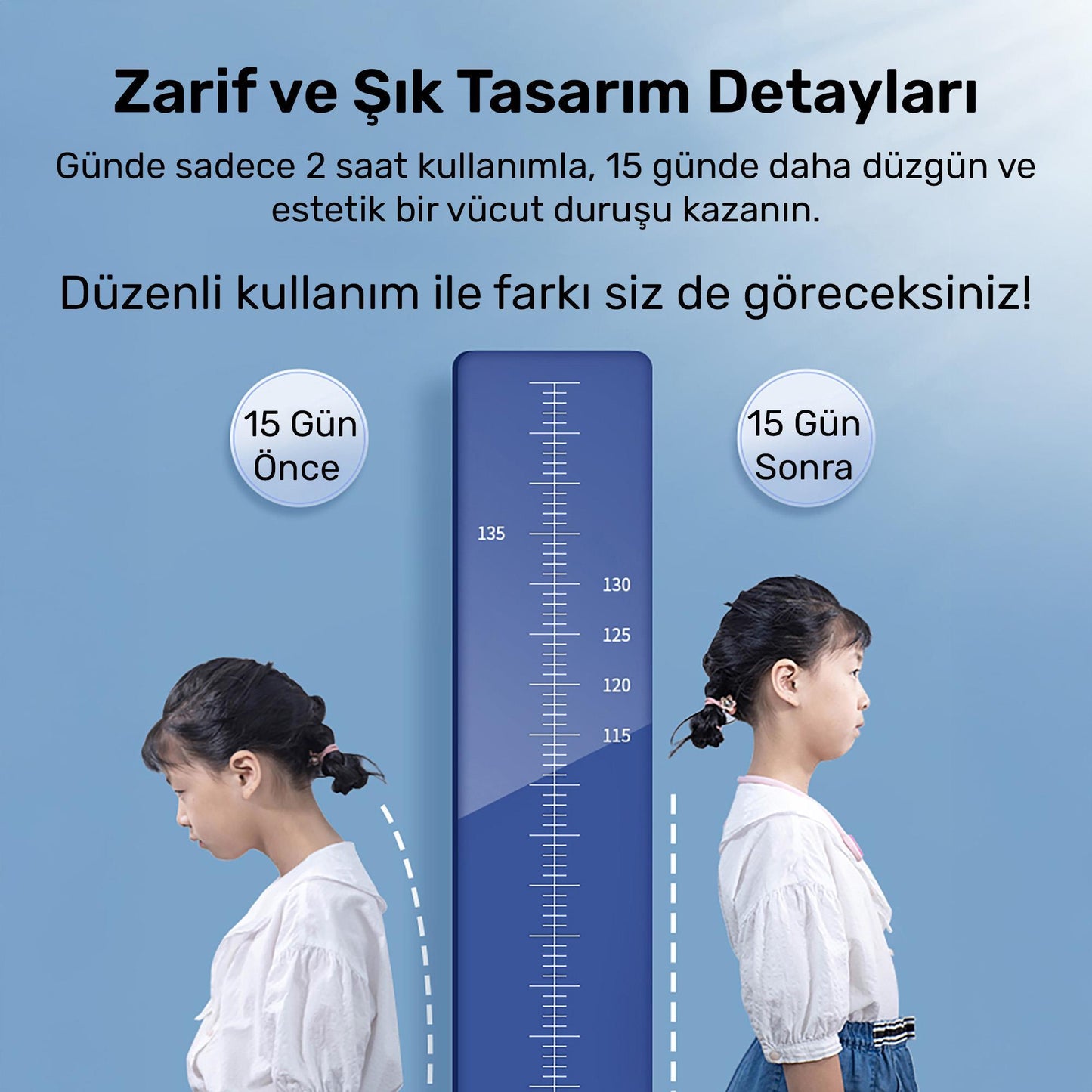 NPO ADD01S Şarjlı Titreşimli Otomatik Hatrlatıcı,Kamburluk Giderici Ergonomik Akıllı Duruş Düzeltici
