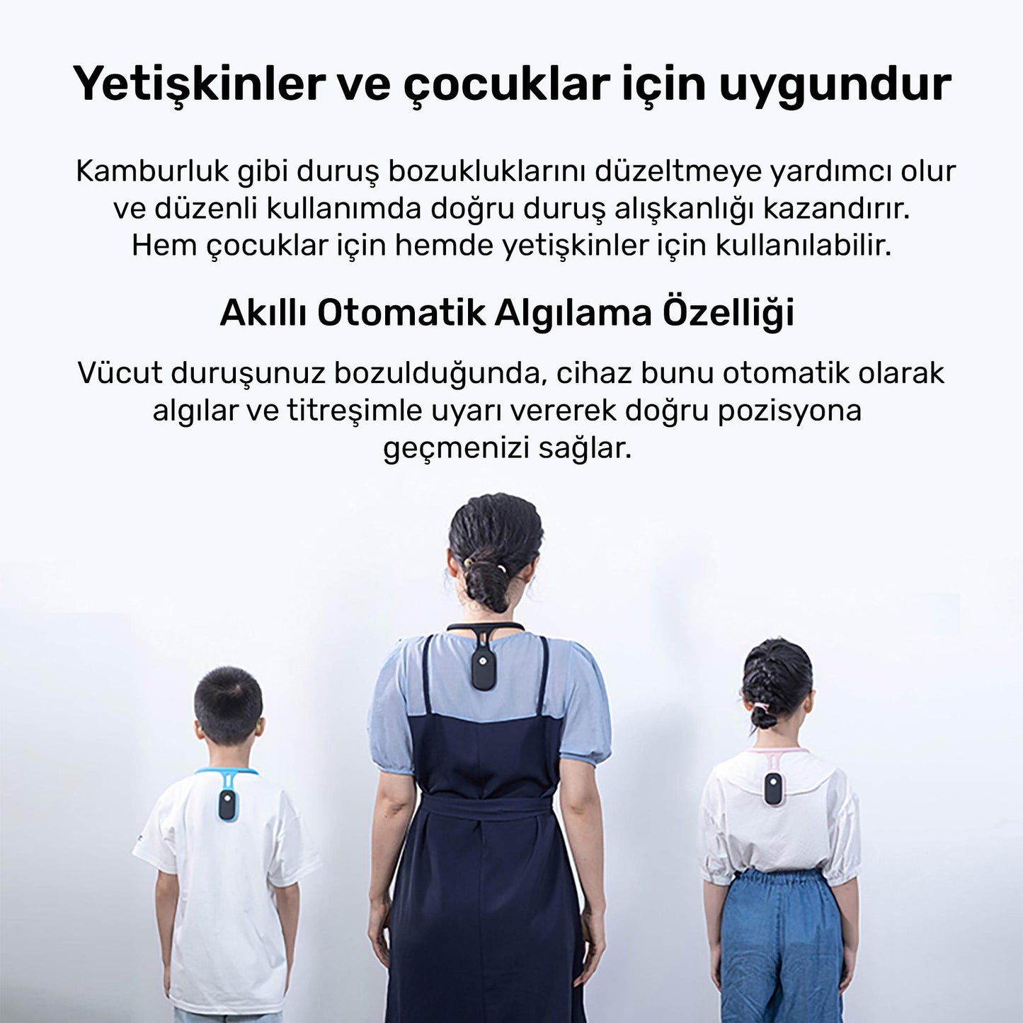 NPO ADD01S Şarjlı Titreşimli Otomatik Hatrlatıcı,Kamburluk Giderici Ergonomik Akıllı Duruş Düzeltici
