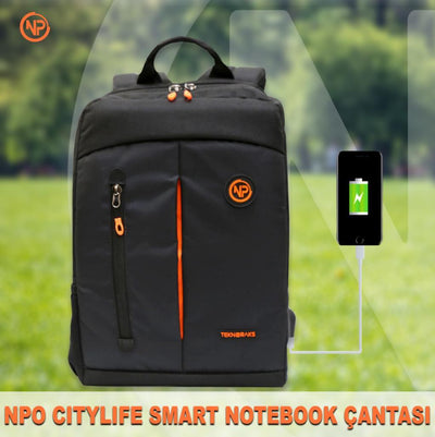 NPO Citylife Smart 16" Notebook Sırt Çantası-Siyah-Teknoraks