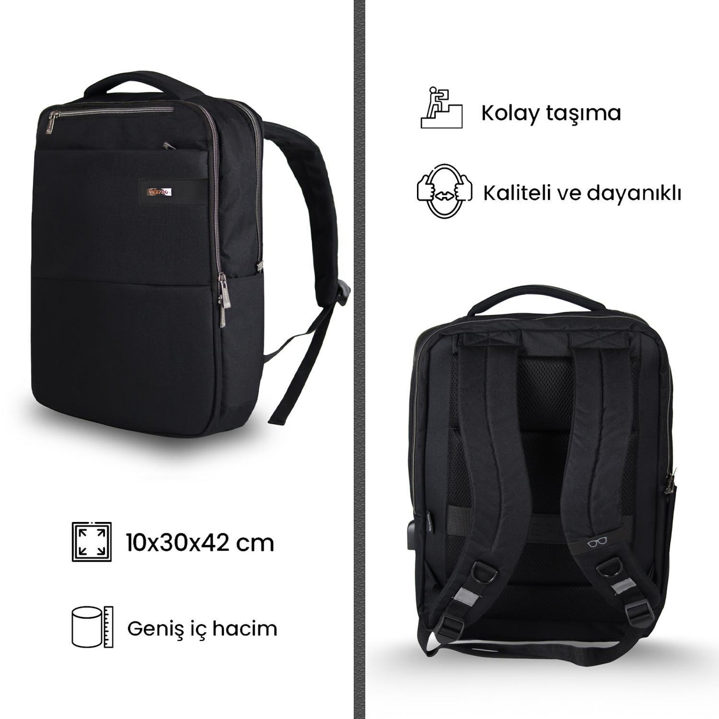 NPO Compact Smart 17" Notebook Sırt Çantası-Siyah