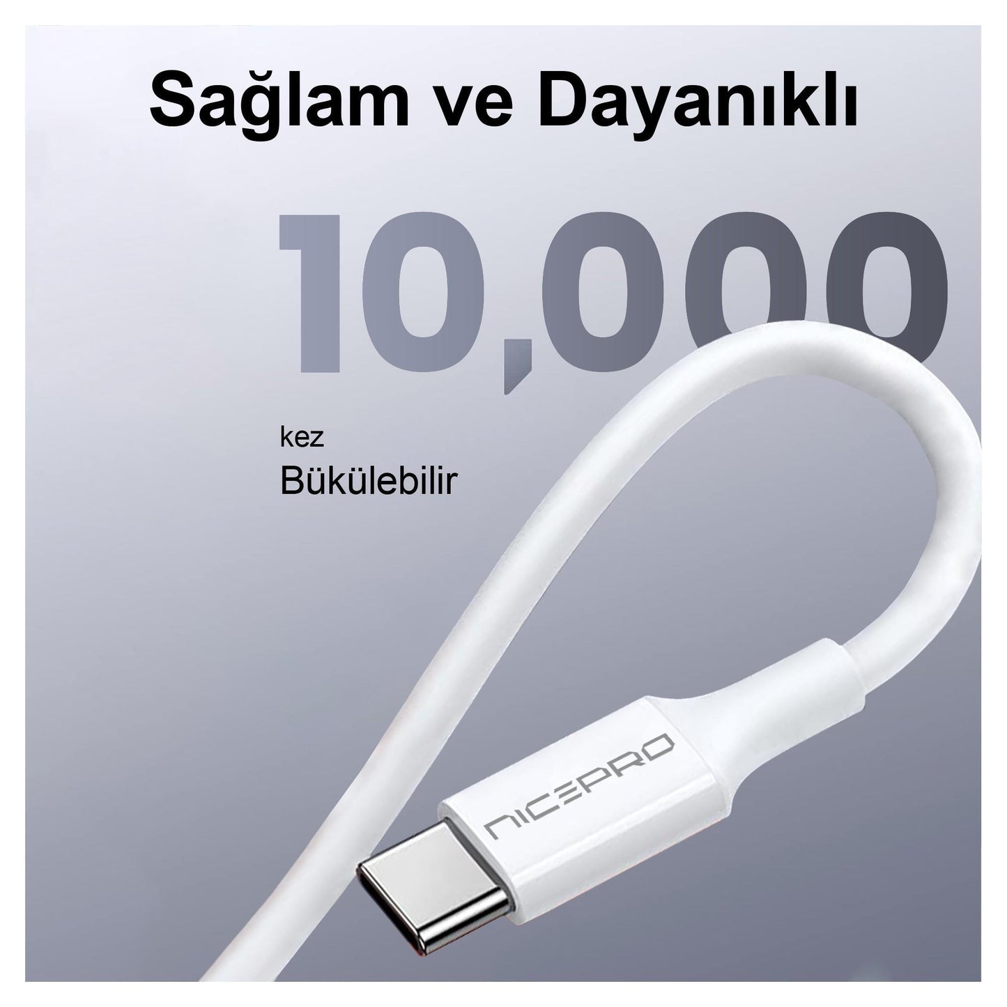 NPO CTC12 60W 1.2m TPE Type-C to Type-C Hızlı Şarj ve Data Kablosu