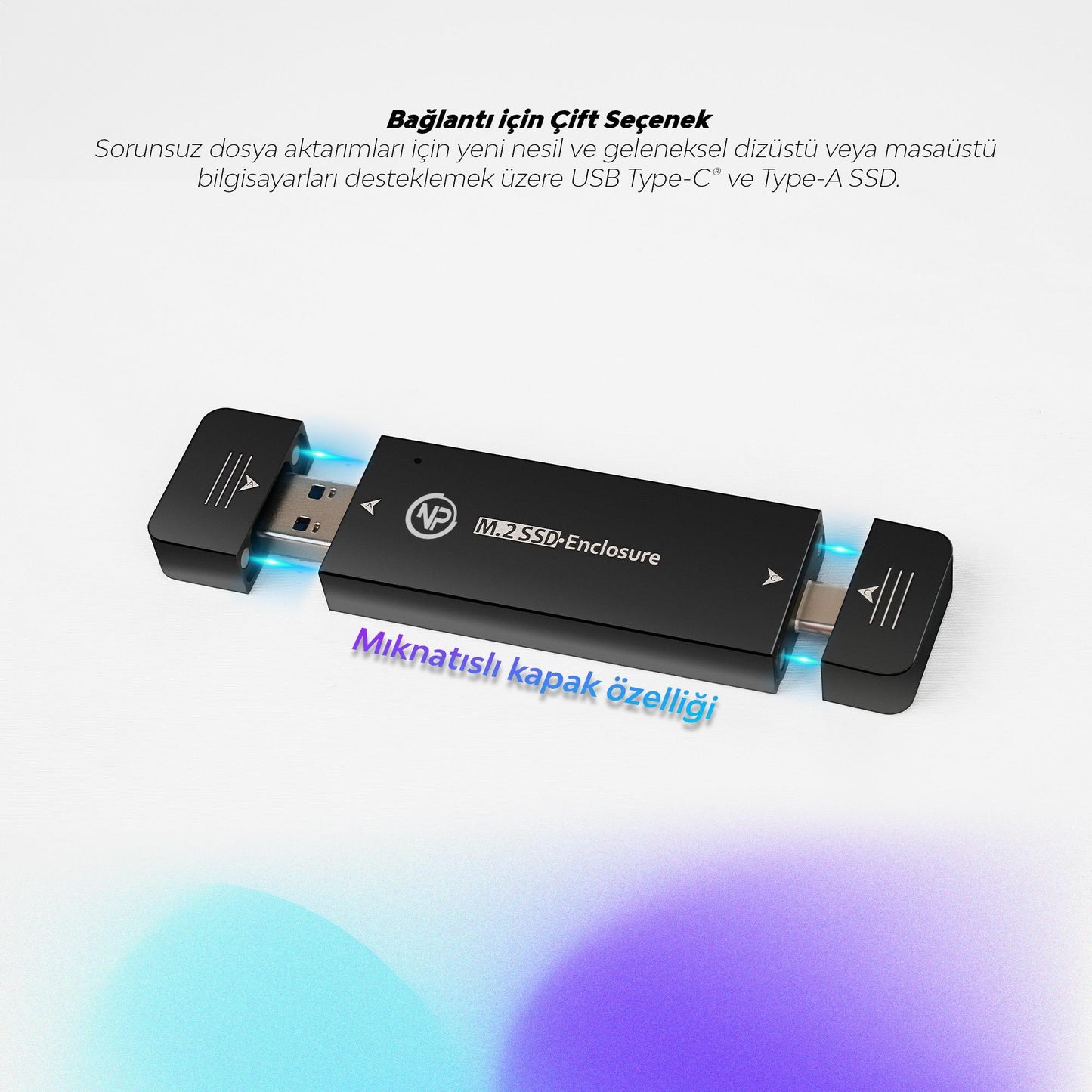 NPO DK01 NVMe M.2 USB-A/Type-C Kablosuz Taşınabilir Harici SSD