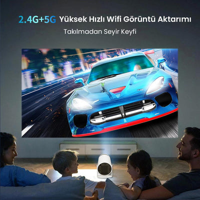 NPO HY300+ FullHD Android11 BT5.0 Wifi5 120ANSI Lümen IOS/Android Taşınabilir Akıllı LED Projeksiyon