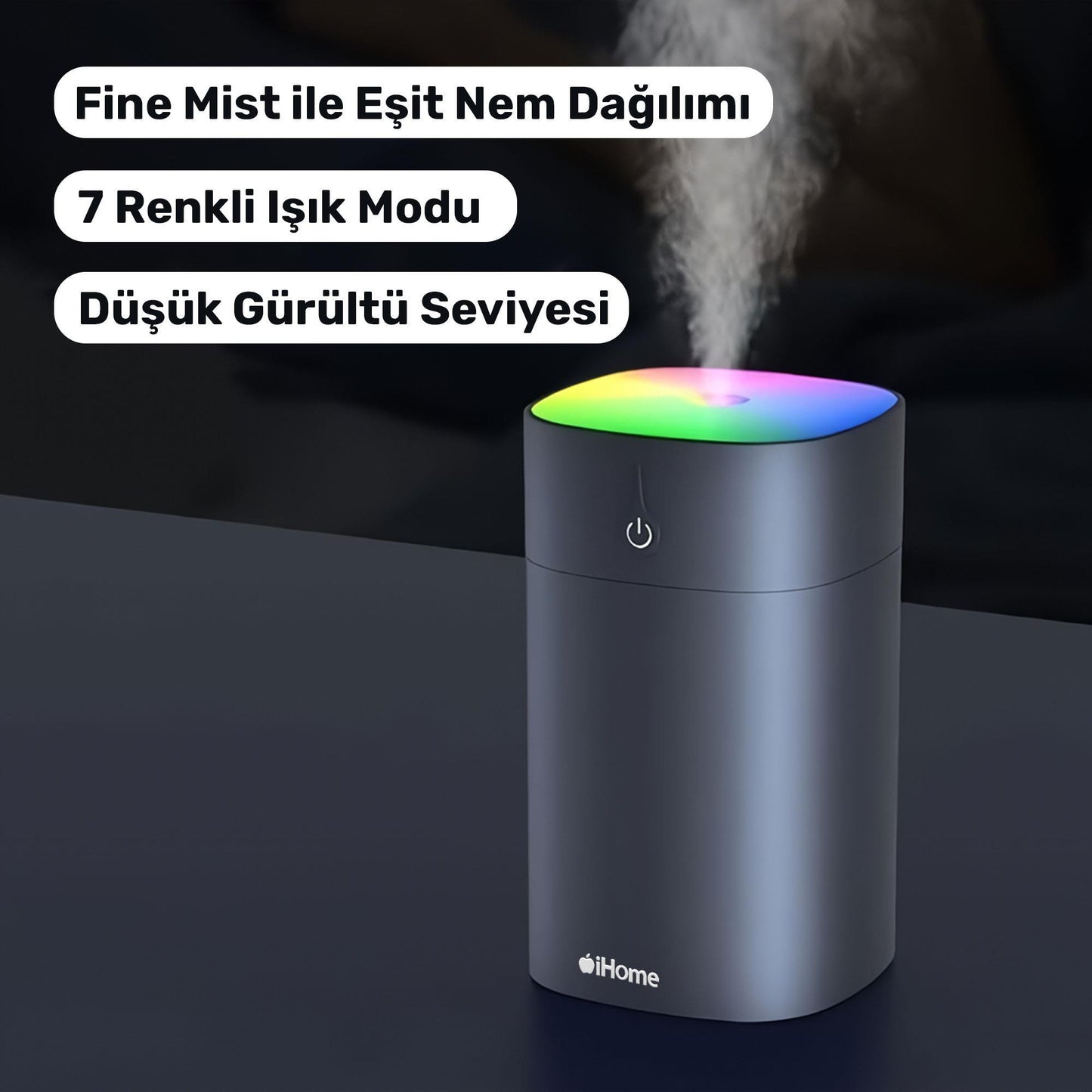 NPO iHome RGB Renkli Aromaterapi Difüzör ve Ultrasonik Hava Nemlendirici Buhar Makinesi