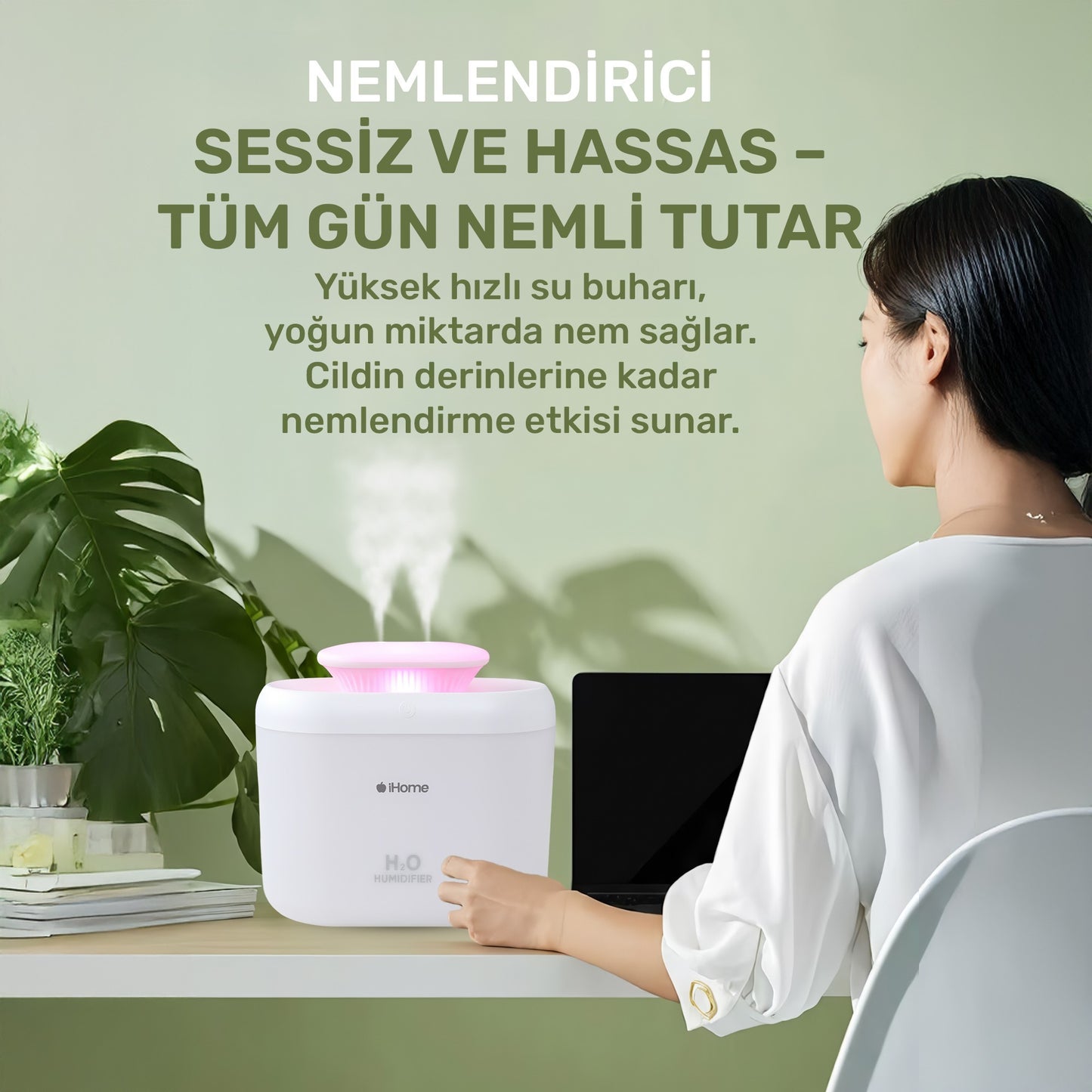 NPO iHome14 RGB Renkli 3300ml Aromaterapi Difüzör Ultrasonik Hava Nemlendirici Buhar Makinesi