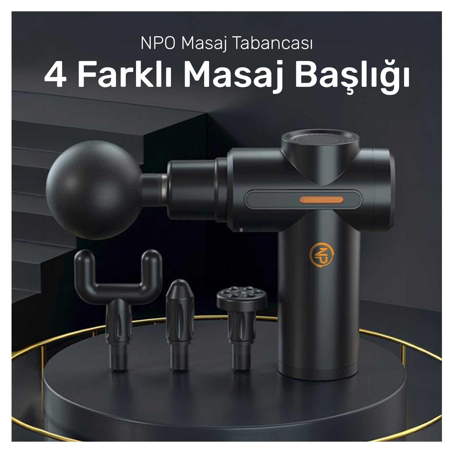 NPO NMJ17 4 Masaj Başlıklı 6 Seviyeli 3800RPM Titreşimli Type-C Şarjlı Taşınabilir Profesyonel Mini Masaj Tabancası