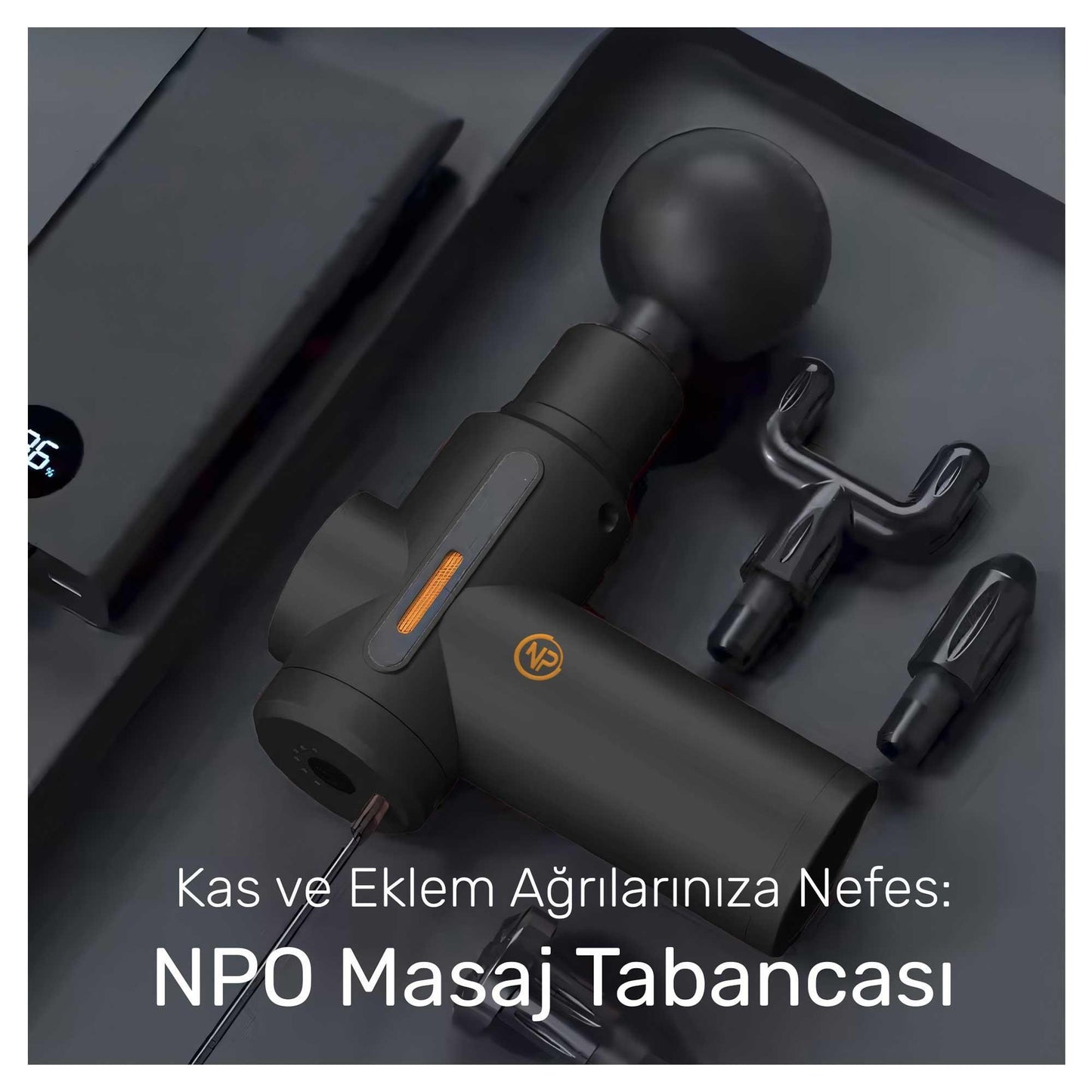 NPO NMJ17 4 Masaj Başlıklı 6 Seviyeli 3800RPM Titreşimli Type-C Şarjlı Taşınabilir Profesyonel Mini Masaj Tabancası