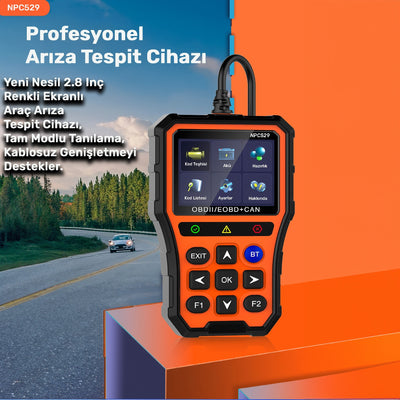 NPO NPC529 Türkçe OBDII/EOBD+CAN Modlu Araç Arıza Tespit/Silme Cihazı