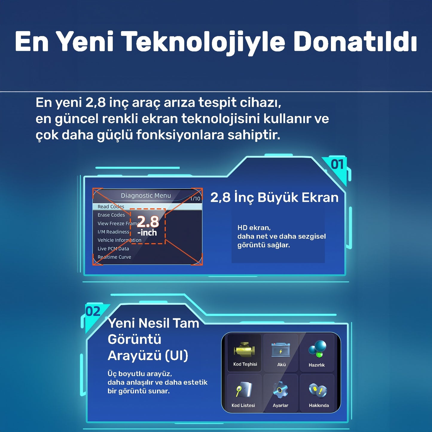 NPO NPC529 Türkçe OBDII/EOBD+CAN Modlu Araç Arıza Tespit/Silme Cihazı