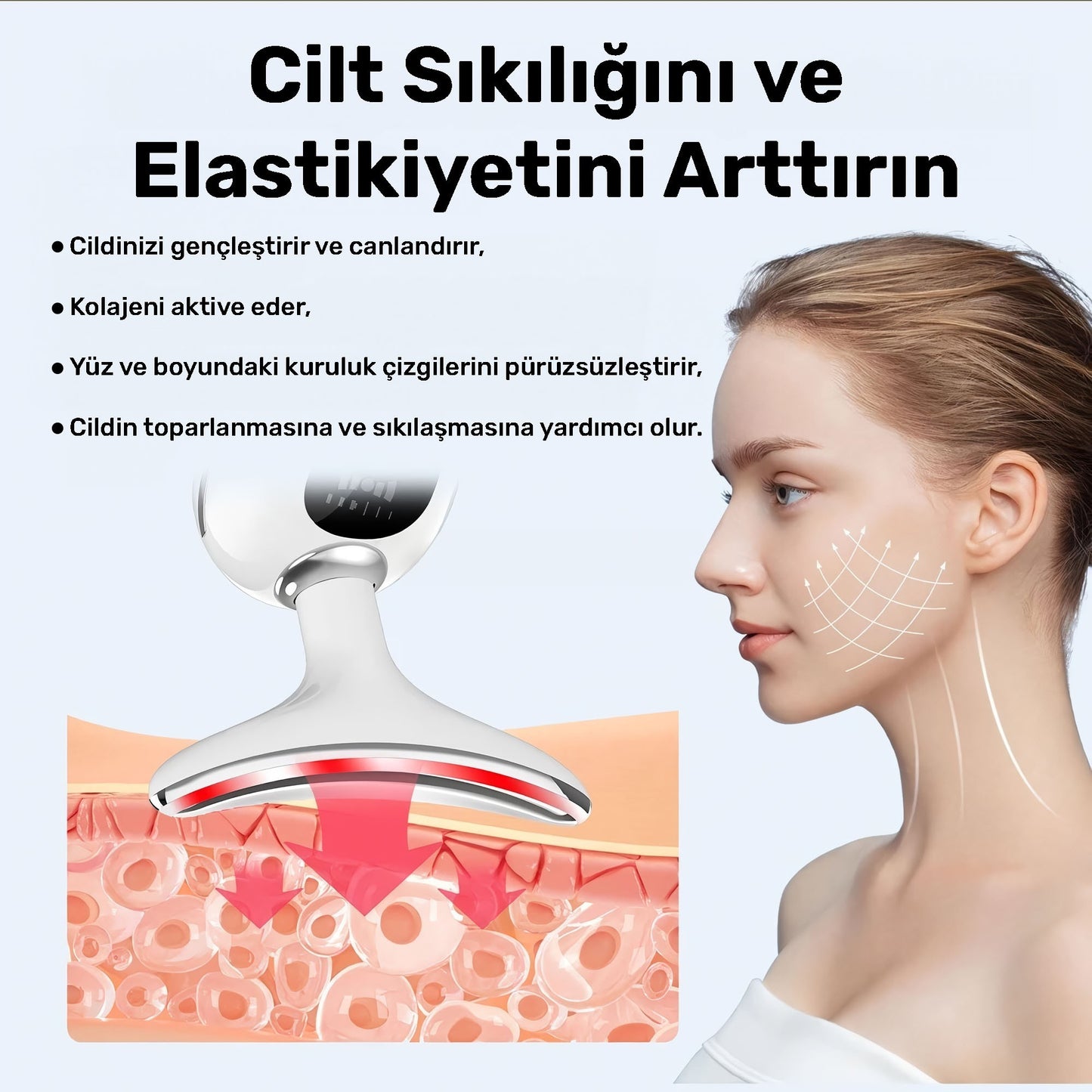 NPO NPB02 Yüz Boyun Gıdık Sarkma Kırışıklık Giderici Sıkılaştırıcı EMS LED Masajlı Güzellik Cihazı