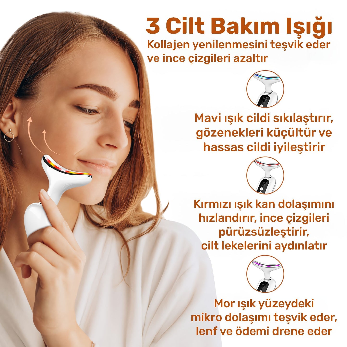 NPO NPB02 Yüz Boyun Gıdık Sarkma Kırışıklık Giderici Sıkılaştırıcı EMS LED Masajlı Güzellik Cihazı