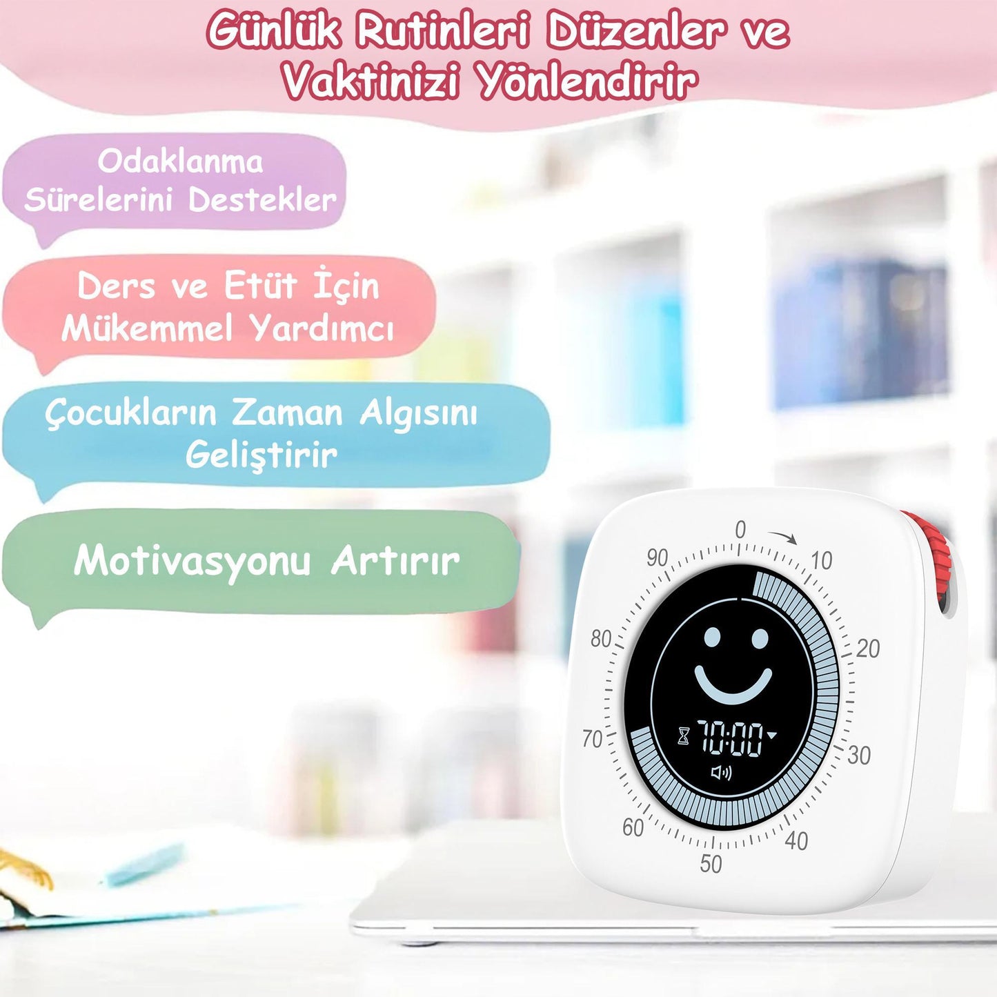 NPO Mutfak,Ders,Yemek için 60dk Dijital Alarm Kronometre,Pomodoro Öğrenci Motivasyon Saati