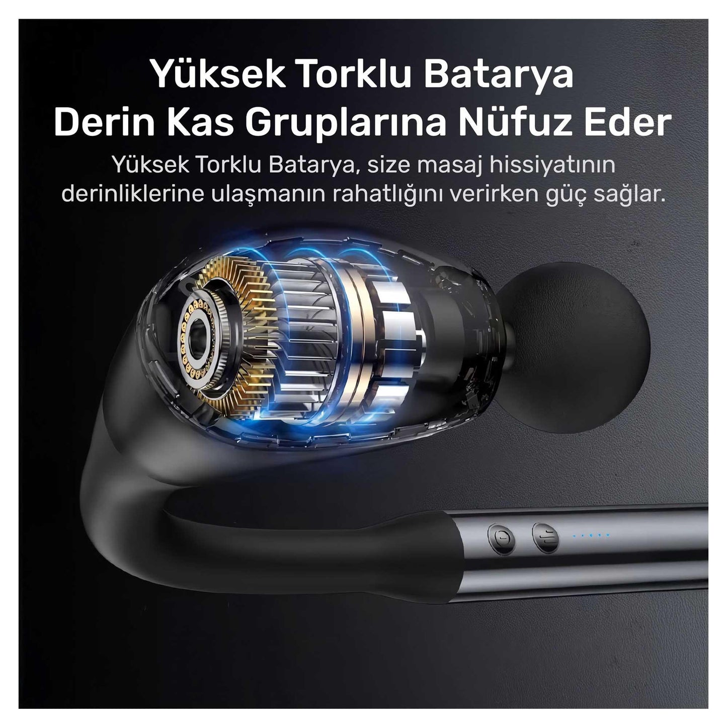 NPO NVR11 Masaj 4 Başlıklı 5 Seviyeli 2600RPM Type-C Taşınabilir Profesyonel Masaj Tabancası