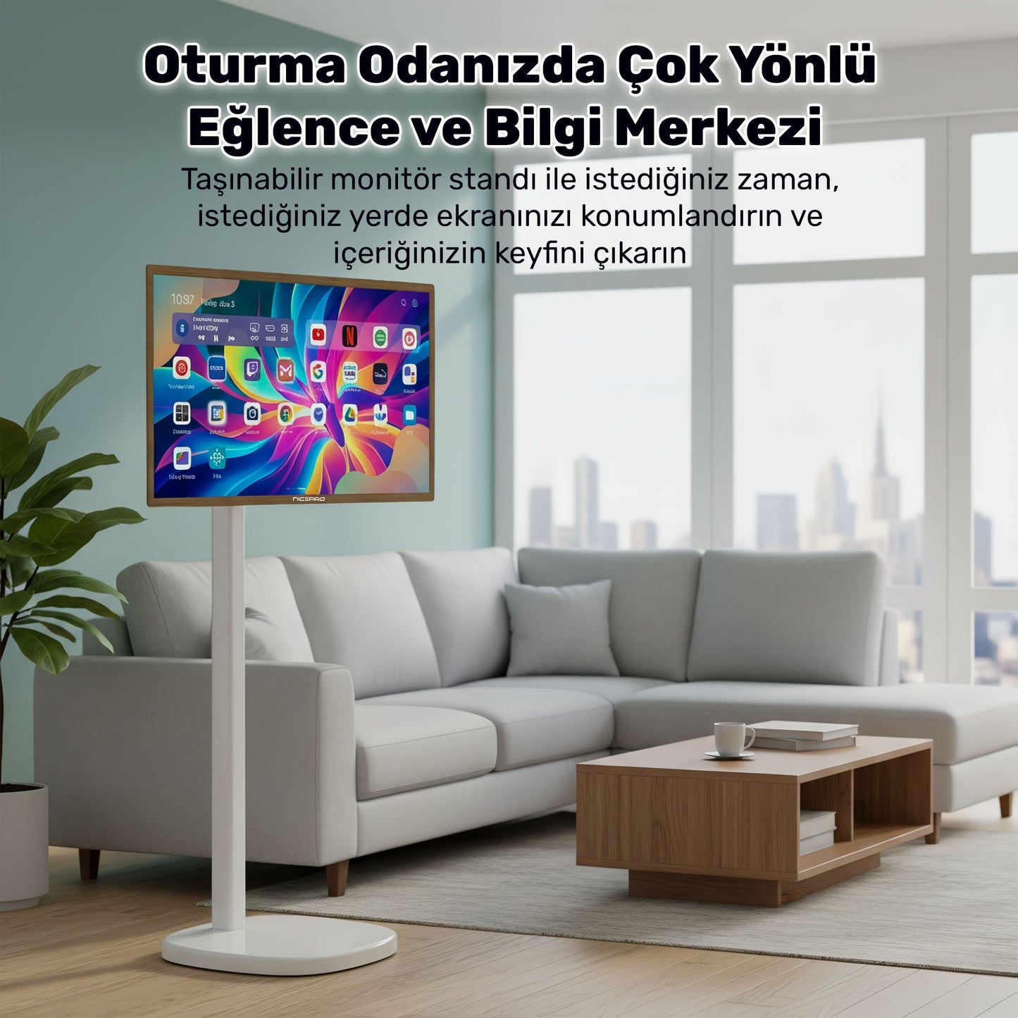 NPO NW3299T-M 32'' Full HD 4/64GB Android Dokunmatik Dijital Taşınabilir Smart Tablet Led Ekran