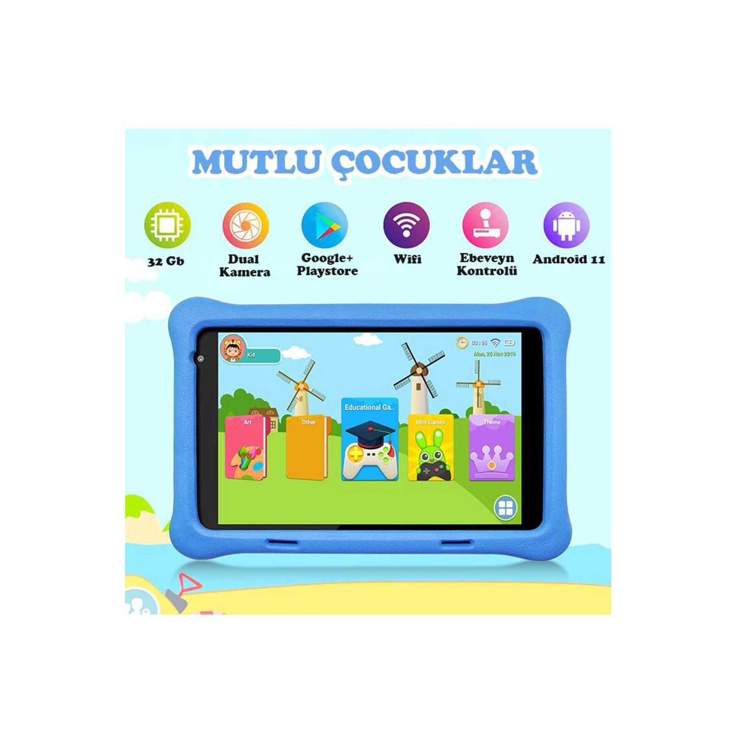 NPO SSA MID8017TB 8" IPS Ekran 2GB 32GB Android 11.0 A133 Quad Core 1.5Ghz Çocuk Tableti