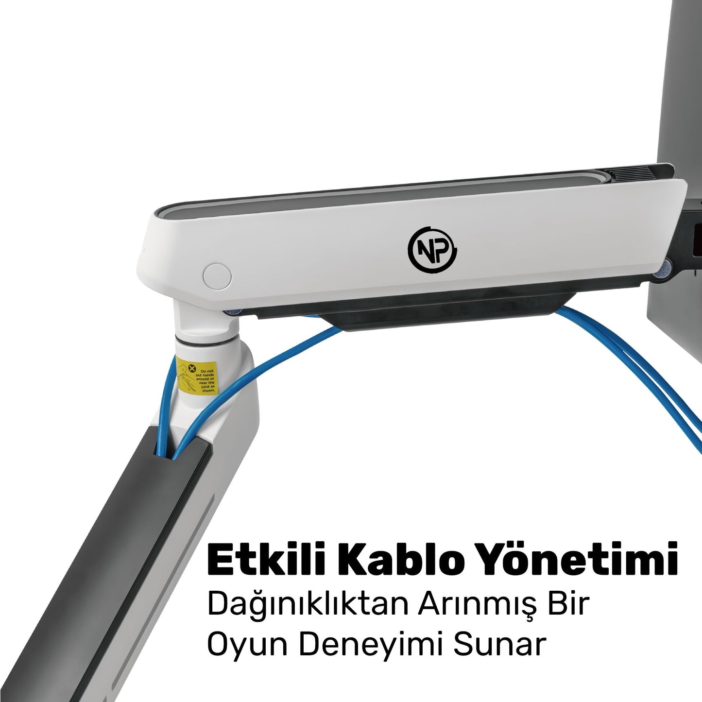 NPO STD54012HLW Elysium 27"-45" Profesyonel Gaming RGB Amortisörlü VESA Tek Kol Monitör Tutucu