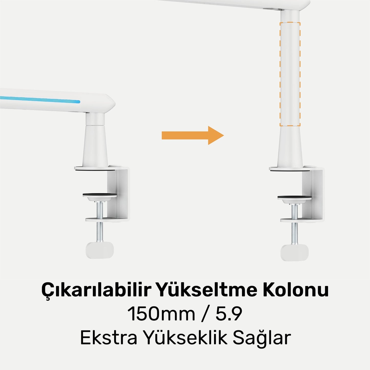 NPO STD191LW Elysium Profesyonel RGB Işıklı Amortisörlü Yayıncı Stüdyo Mikrofon Kolu