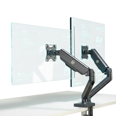 NPO STD46024E Airgrip 17"-32" Ergonomik 360° Amortisörlü VESA Çift Kol Monitör Tutucu