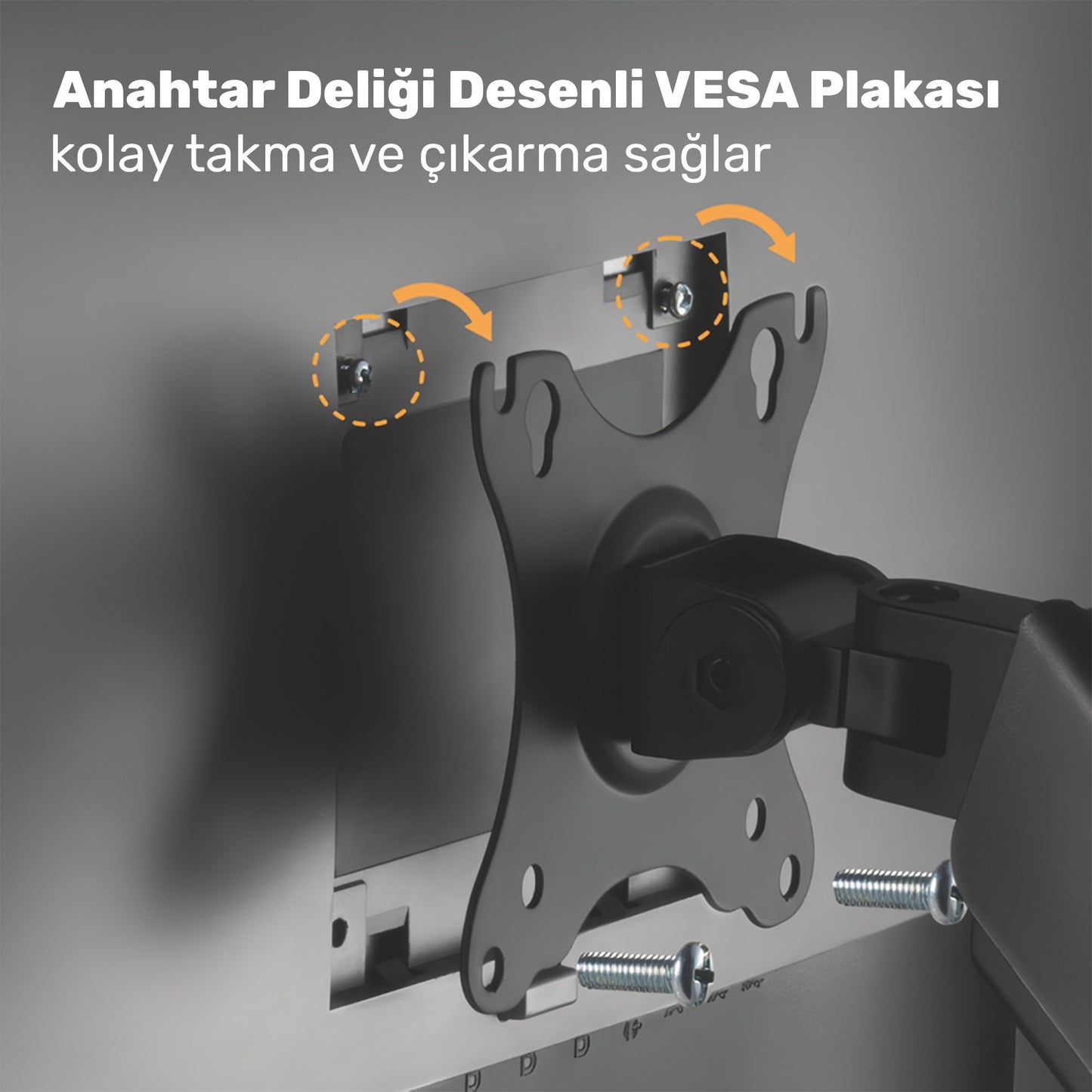 NPO STD46024E Airgrip 17"-32" Ergonomik 360° Amortisörlü VESA Çift Kol Monitör Tutucu