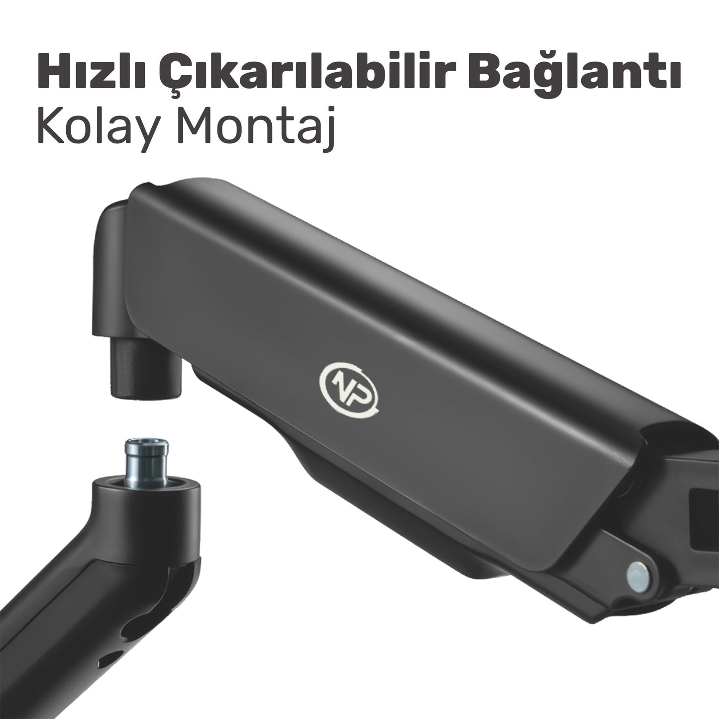 NPO STD46024E Airgrip 17"-32" Ergonomik 360° Amortisörlü VESA Çift Kol Monitör Tutucu