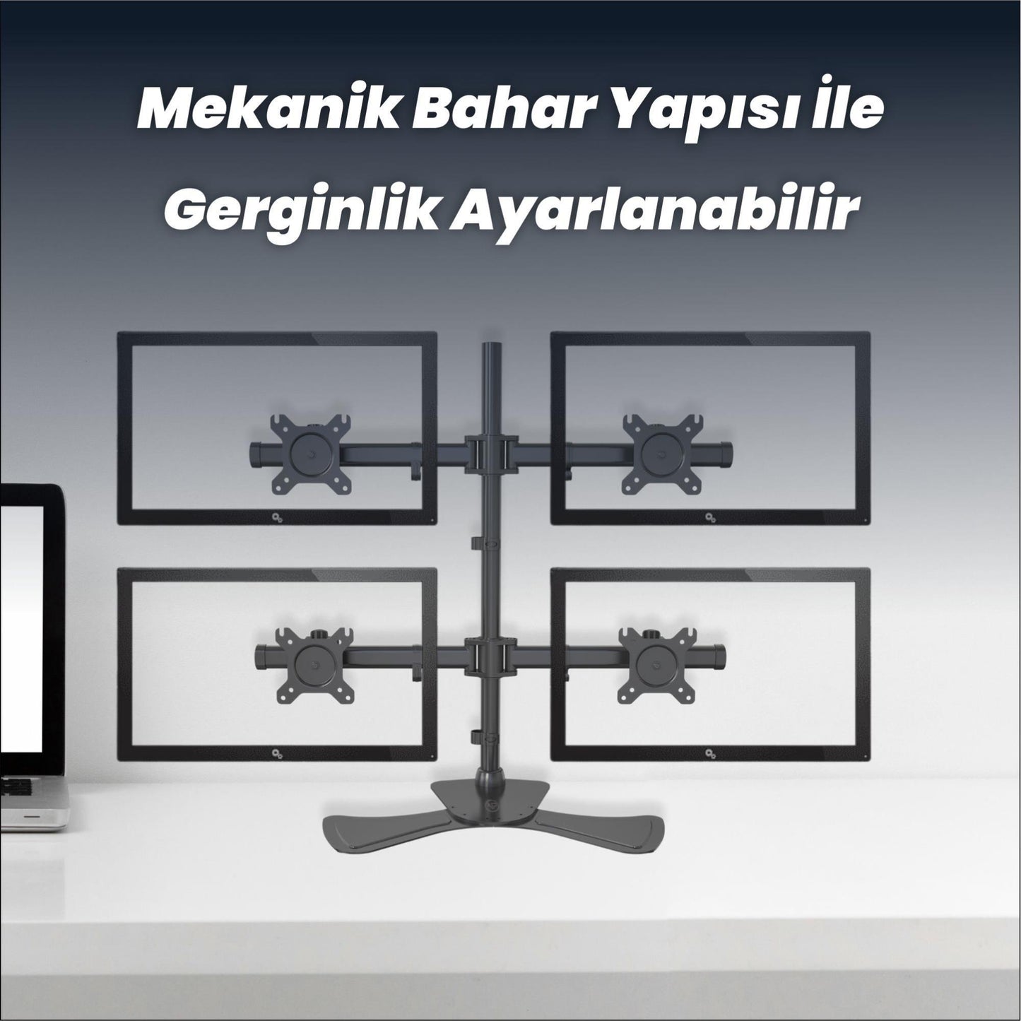 NPO STD340S Dört Kol 15"-27" Monitör ve TV Tutucu Stand - Siyah