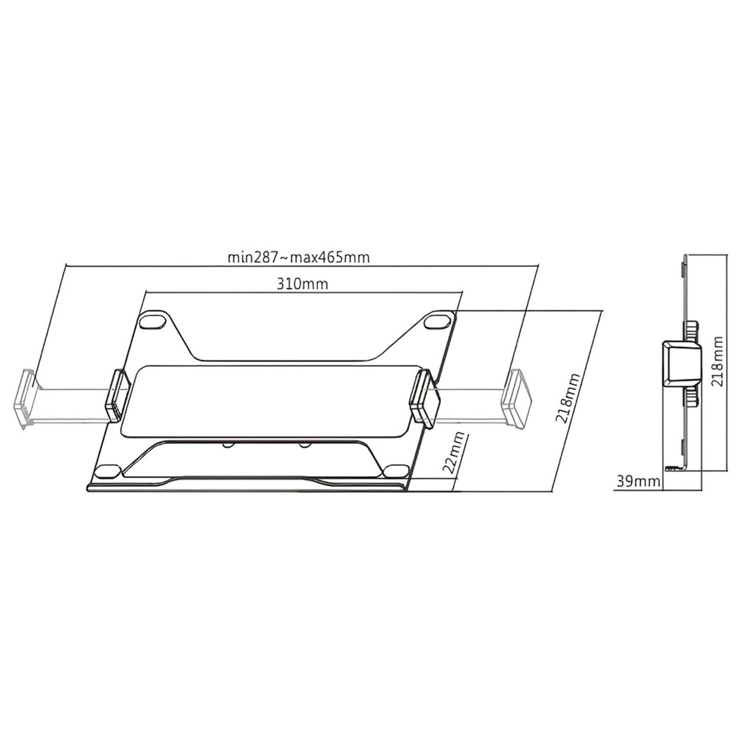 NPO STDNBH6 11.6"-17.3" Notebook/Laptop Tutucu Tepsi VESA 75x75 Uyumlu Monitör Kolu Aparatı