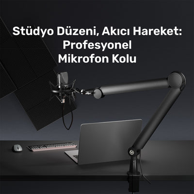 NPO STD131B Stüdyo Tasarım  Kablo Yönetimli  Amortisörlü Profesyonel Yayıncı Mikrofon Kolu