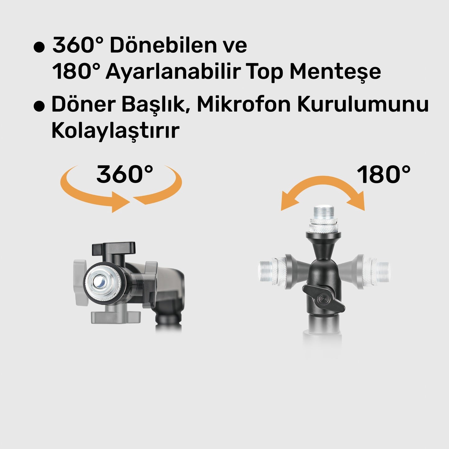 NPO STD131B Stüdyo Tasarım  Kablo Yönetimli  Amortisörlü Profesyonel Yayıncı Mikrofon Kolu