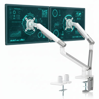 NPO STD49024W Elysium 17"-32" Ultra İnce Tasarım Alüminyum Amortisörlü VESA Çift Kol Monitör Tutucu