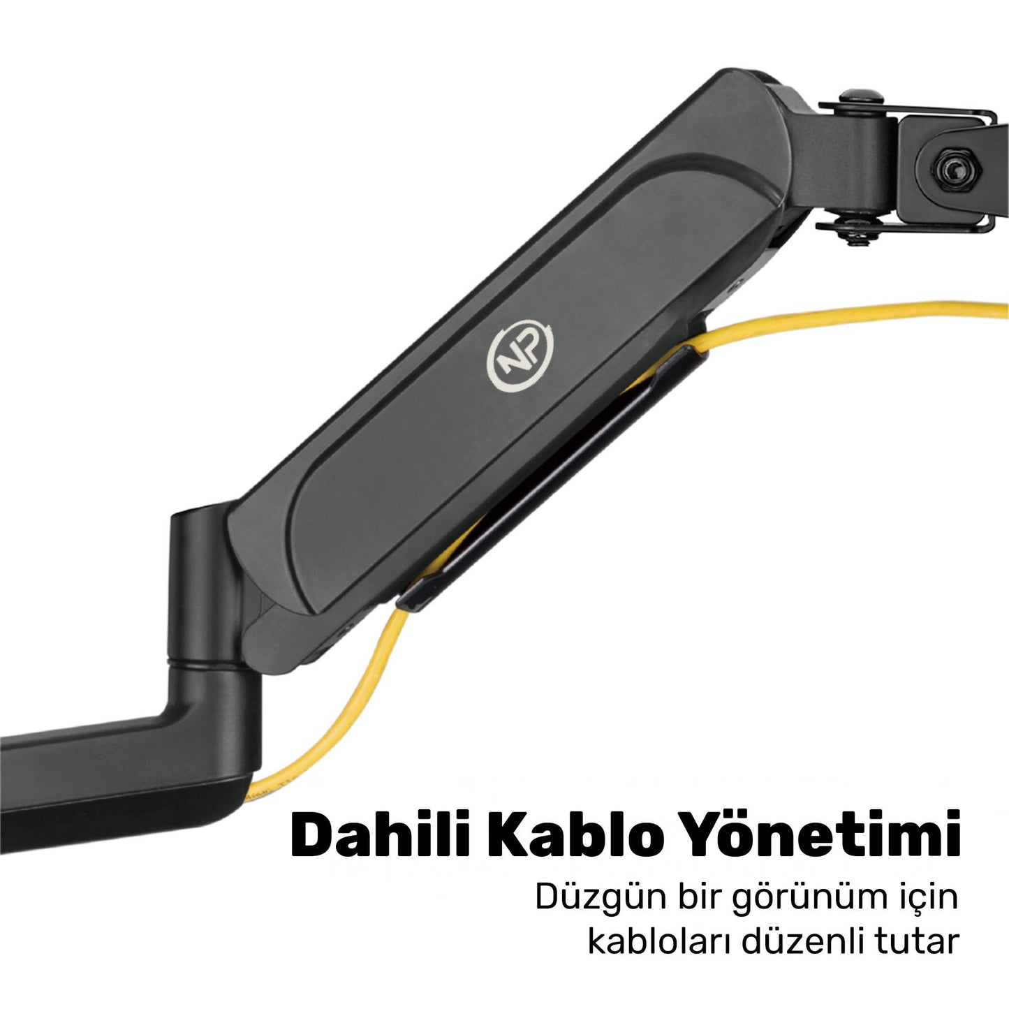 NPO STD48036E Airgrip 17"-27" Ergonomik 360° Amortisörlü VESA Üçlü Kol Monitör Tutucu