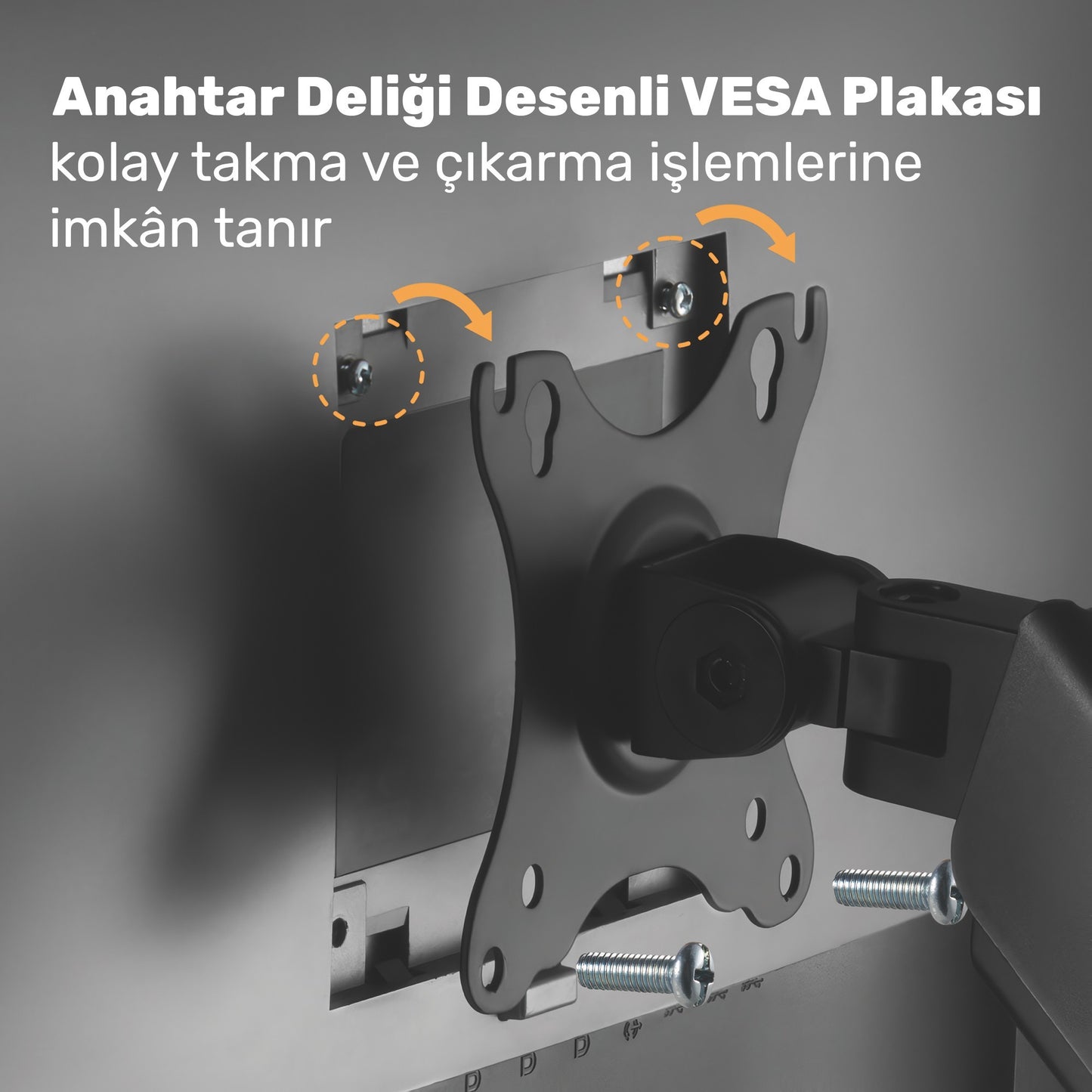 NPO STD46012B Airgrip 17"-32" Ergonomik 360° Amortisörlü VESA Tek Kol Monitör Tutucu