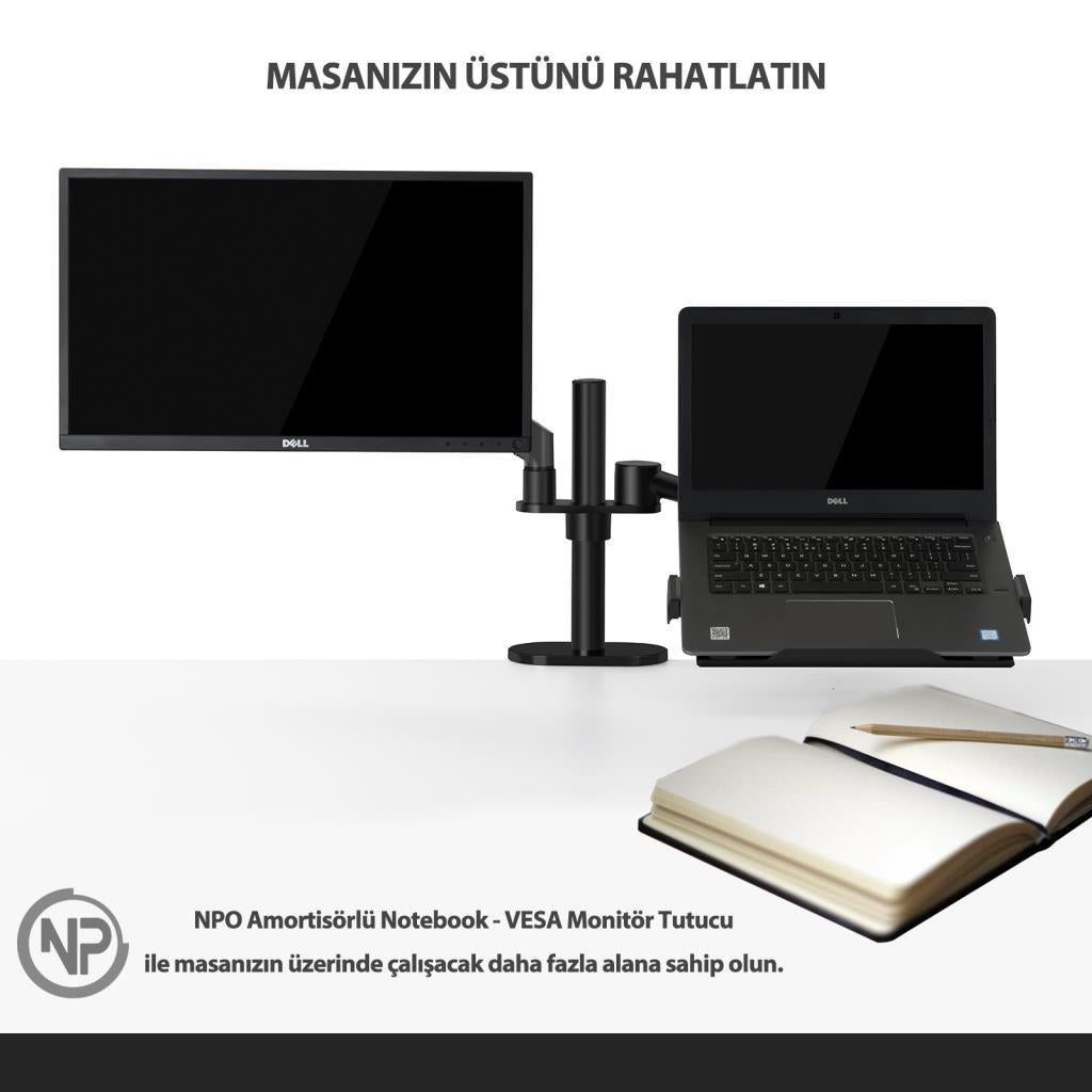 NPO STD7086G 10"-27" Notebook Stand ve Amortisörlü Vesa Monitör Tutucu Kol