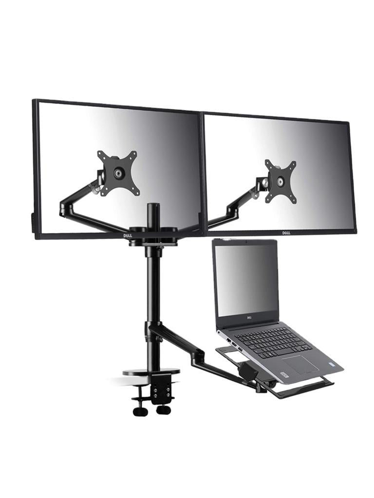 NPO STD7093 10"-27" Notebook Stand ve Vesa Monitör Tutucu Çift Kol- Koyu Gri