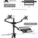 NPO STD7093S 10"-27" Notebook Stand ve Vesa Monitör Tutucu Çift Kol-Gümüş Gri