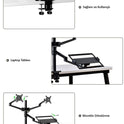 NPO STD7093S 10"-27" Notebook Stand ve Vesa Monitör Tutucu Çift Kol-Gümüş Gri