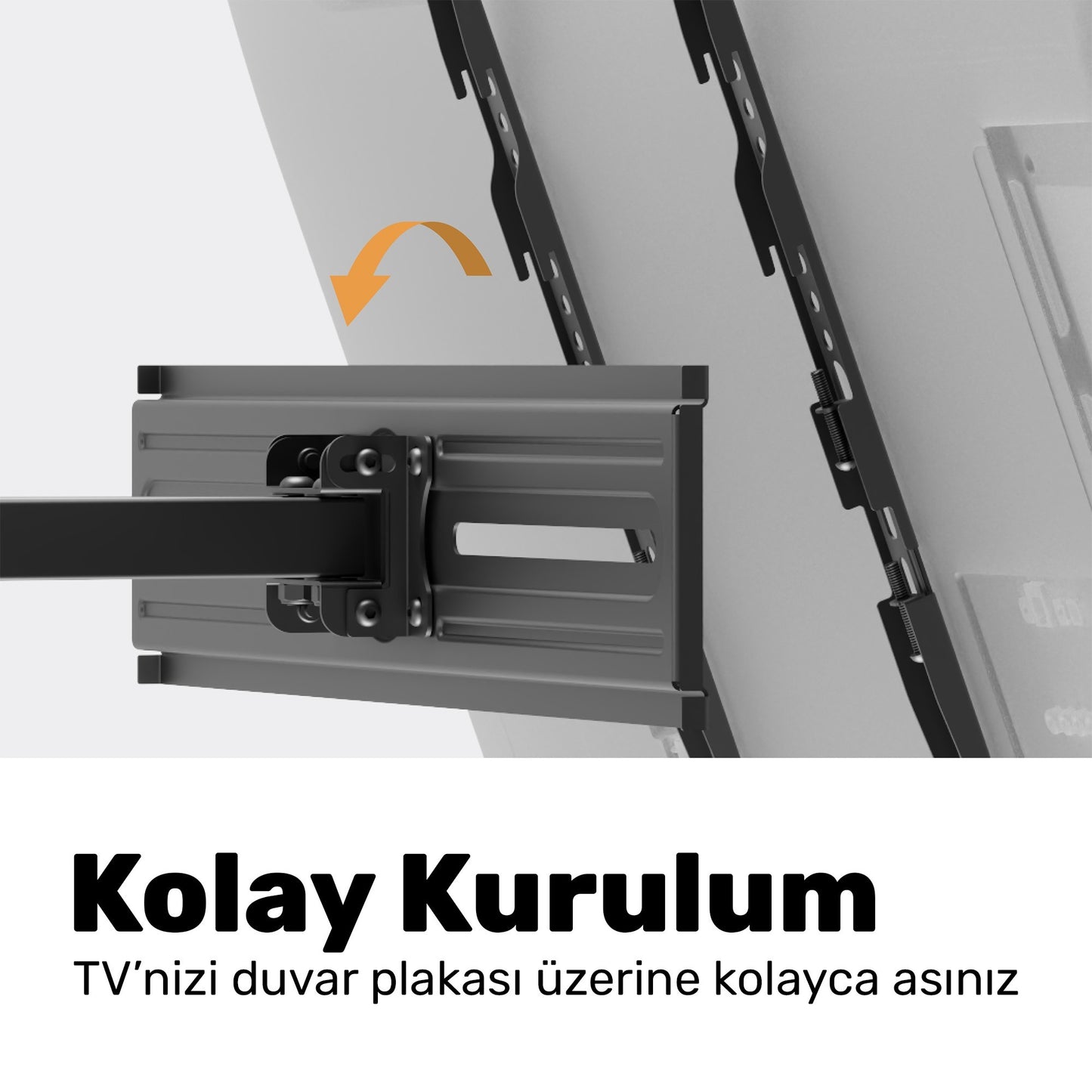 NPO STD85446 32"-75" Curved TV Uyumlu Tam Hareketli Dönebilen VESA TV Duvar Askı Aparatı